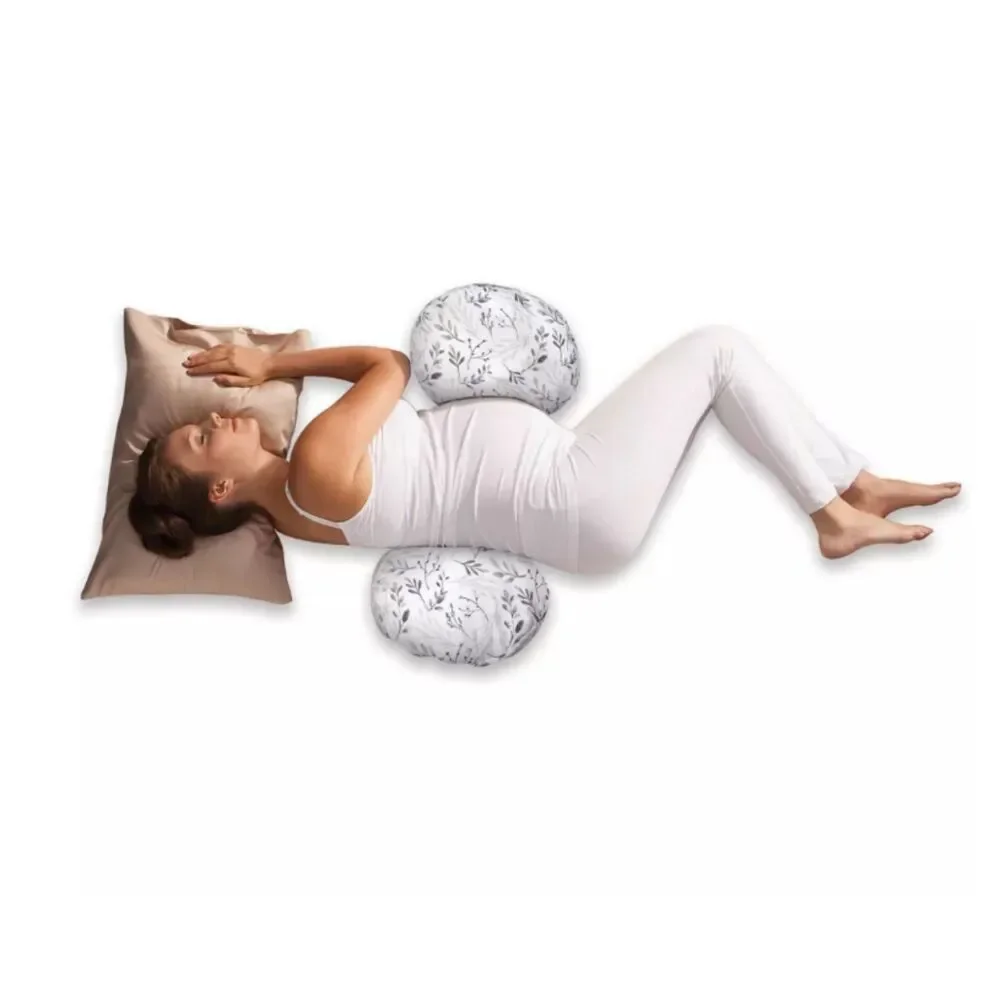 Boppy Nursing Pillow Cover in White with Gray Leaf Print